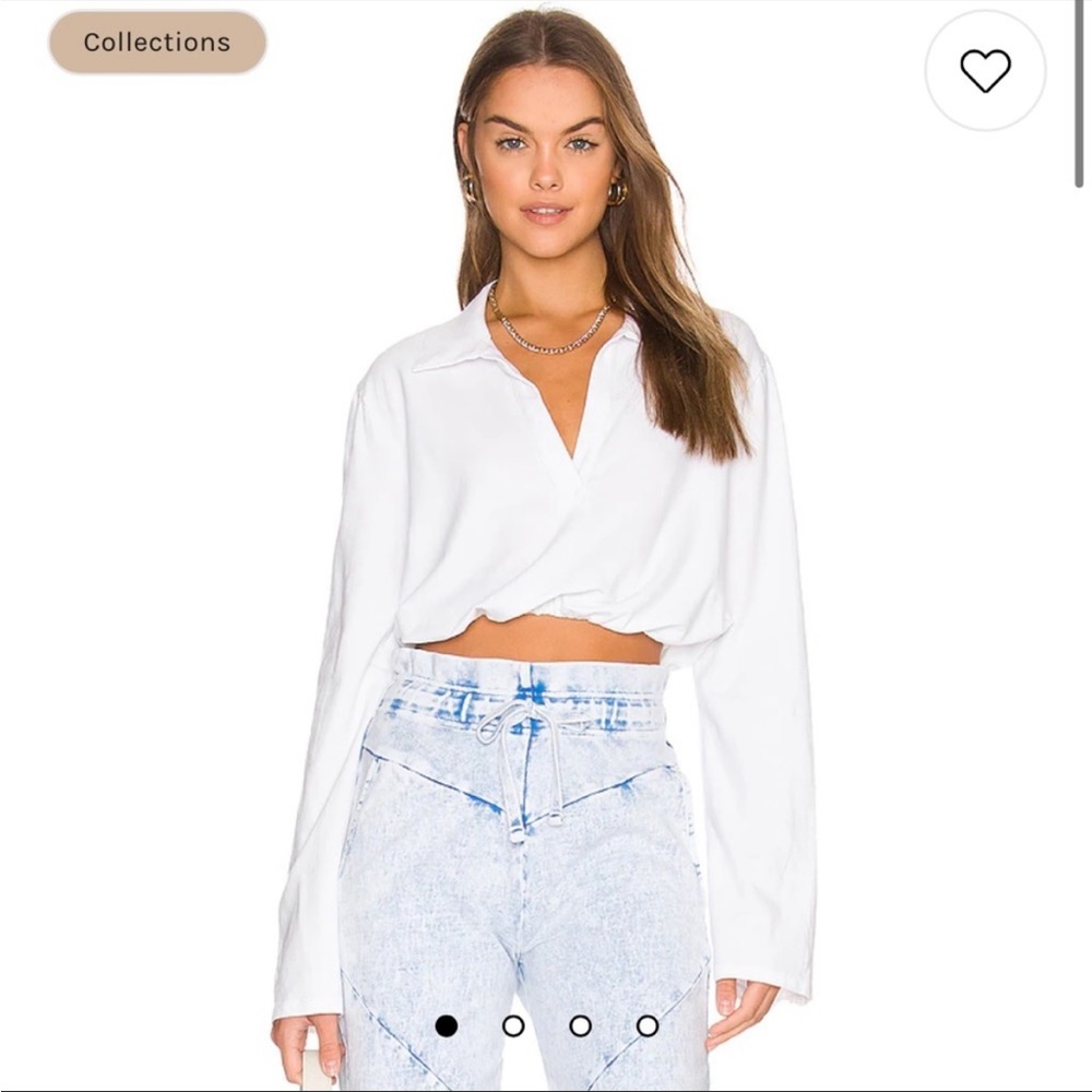 The Range Suede Cropped Polo NWT